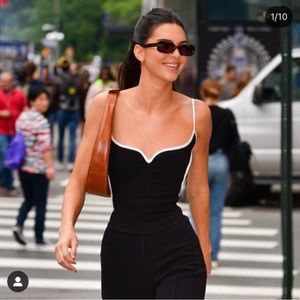 Paris Georgia heart singlet (tagged Jacquemus for exposure) - XS cobalt/black